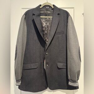 Men's Black and Gray Blazer by Maje